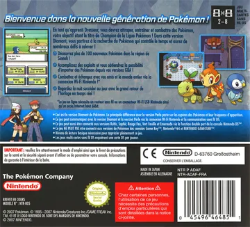 Pokemon - Version Diamant (France) (Rev 5) box cover back